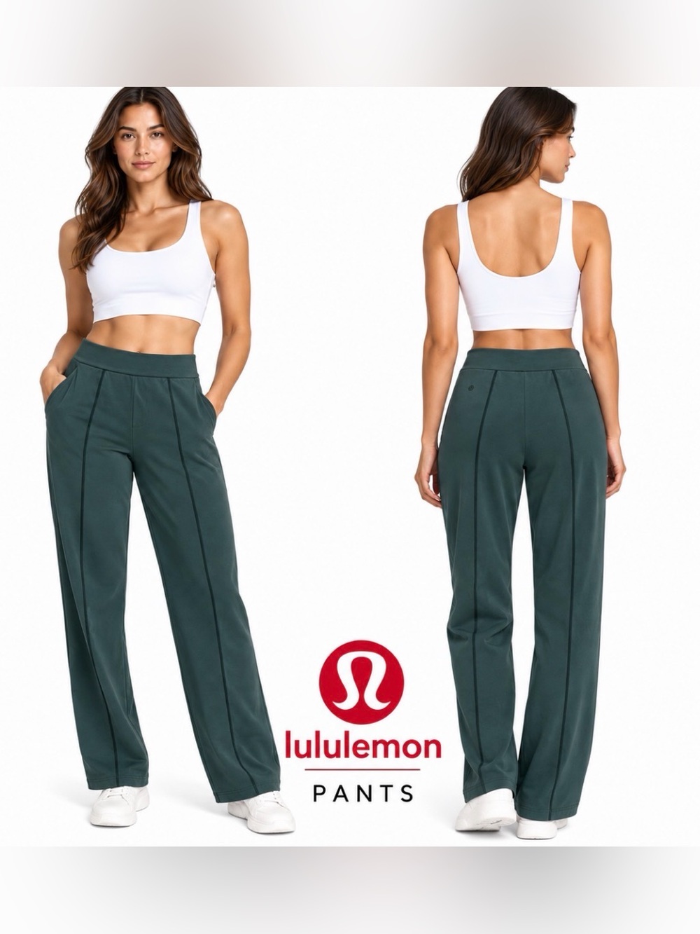 lululemon Softstreme High Rise Straight Leg Pants Green XS Yoga Lounge Casual